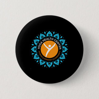 Yoga Health Centre Love Word Cloud Design  6 Cm Round Badge