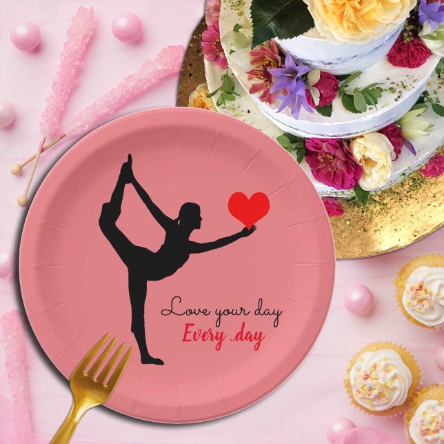 Yoga Heart & Love your day, Every day / Yogini Paper Plate (Creator Uploaded)