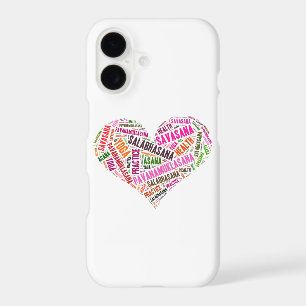 Yoga heart shape words design
