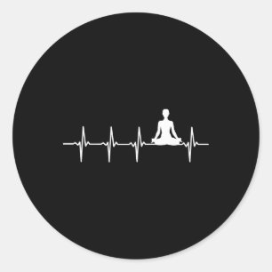 Yoga Heartbeat Gift For Yogis  Classic Round Sticker