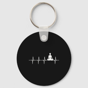Yoga Heartbeat Gift For Yogis  Key Ring