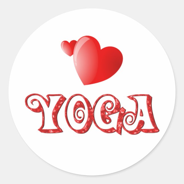Yoga Hearts Classic Round Sticker (Front)