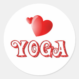 Yoga Hearts Classic Round Sticker