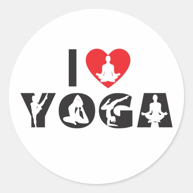 Yoga - I Love Yoga  Classic Round Sticker (Front)