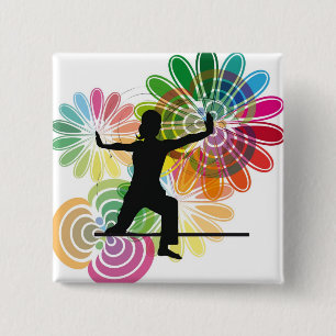 Yoga illustration 15 cm square badge