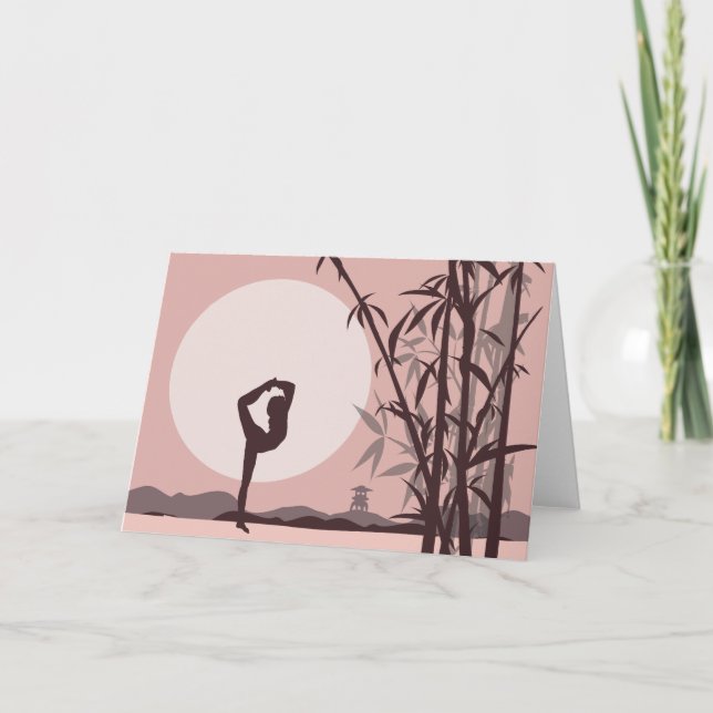 Yoga in Pink Notecards (Front)