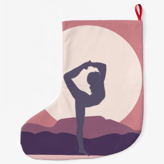 Yoga in Purple Large Christmas Stocking