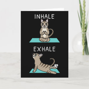 Yoga Inhale Exhale Devon Rex Cat Pet Card