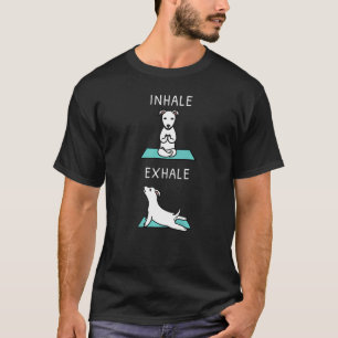 Yoga Inhale Exhale White Dog T-Shirt