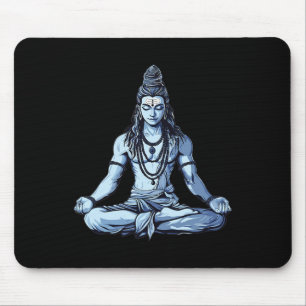 Yoga Inspired Shiva Mahadev Sitting Pose For Hindu Mouse Pad