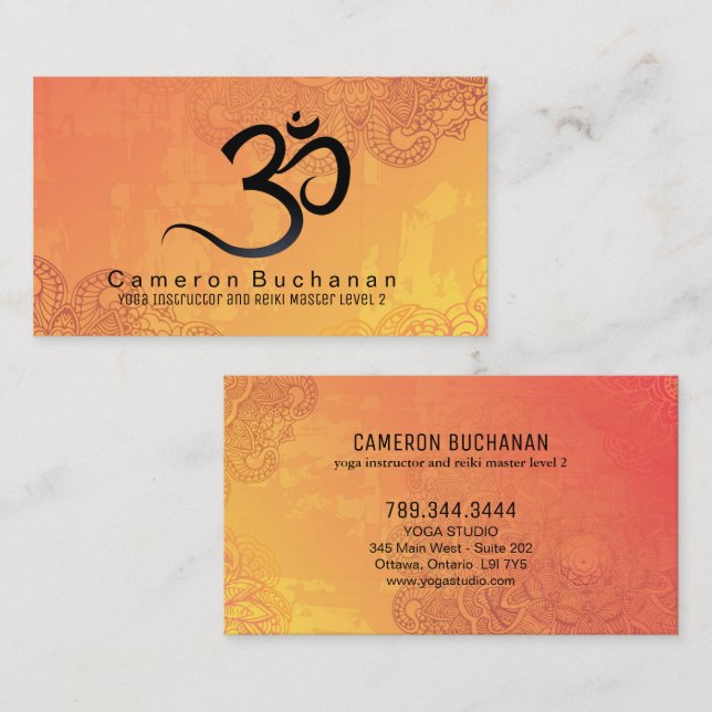 Yoga Instructor and Reiki Master Business Cards (Front/Back)