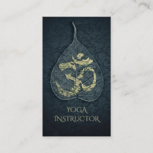 Yoga Instructor Appointment Bodhi Leaf OM Symbol Card