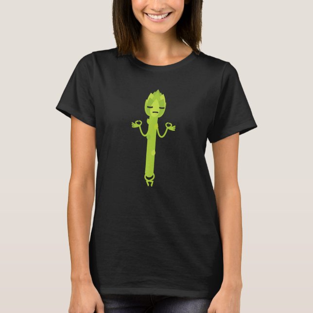 Yoga Instructor Asparagus  Vegan Vegetable Vegetar T-Shirt (Front)