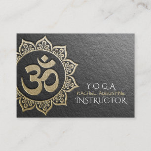 YOGA Instructor Black Gold OM Mandala Appointment Card
