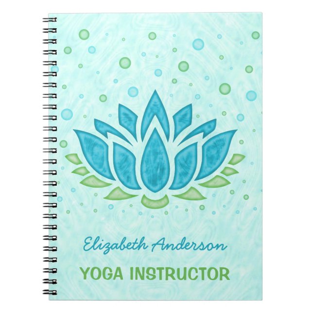 Yoga Instructor | Blue Lotus Flower Zen Meditation Notebook (Front)