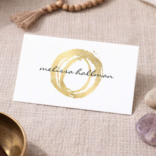 Yoga Instructor Business Card Minimal Gold Logo