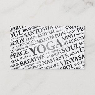 YOGA Instructor Business Card - Yoga Words