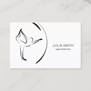Yoga instructor card with two yoga poses