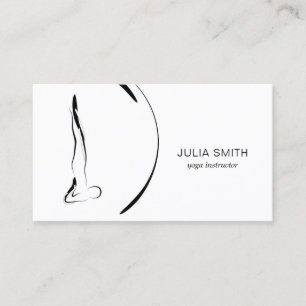 Yoga instructor card with two yoga poses