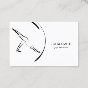 Yoga instructor card with two yoga poses
