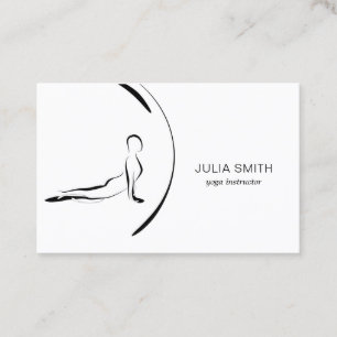 Yoga instructor card with two yoga poses