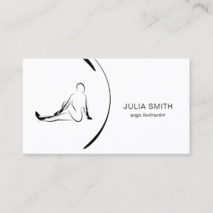Yoga instructor card with two yoga poses