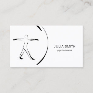 Yoga instructor card with two yoga poses