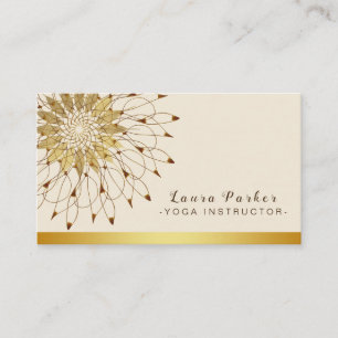Yoga Instructor Classic Mandala Lotus Floral Busin Business Card