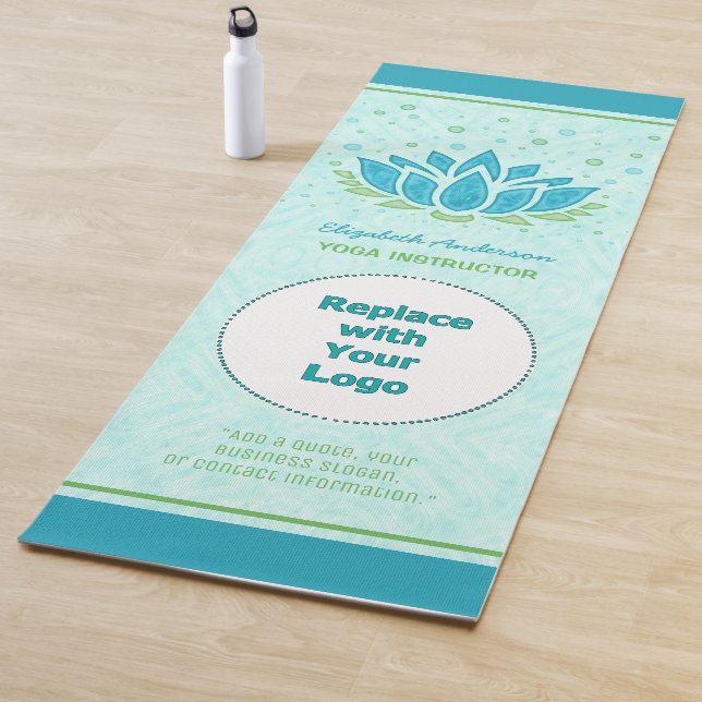 Yoga Instructor Custom Logo Name | Lotus Flower Mat (In Situ)
