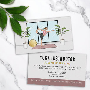 Yoga Instructor Dancer Pose Meditation Teacher Business Card