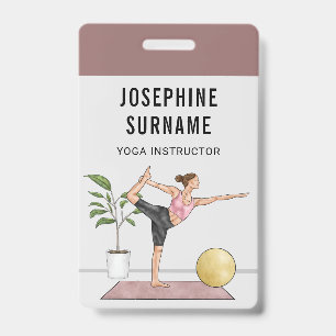 Yoga Instructor Dancer Pose Meditation Trainer ID Badge
