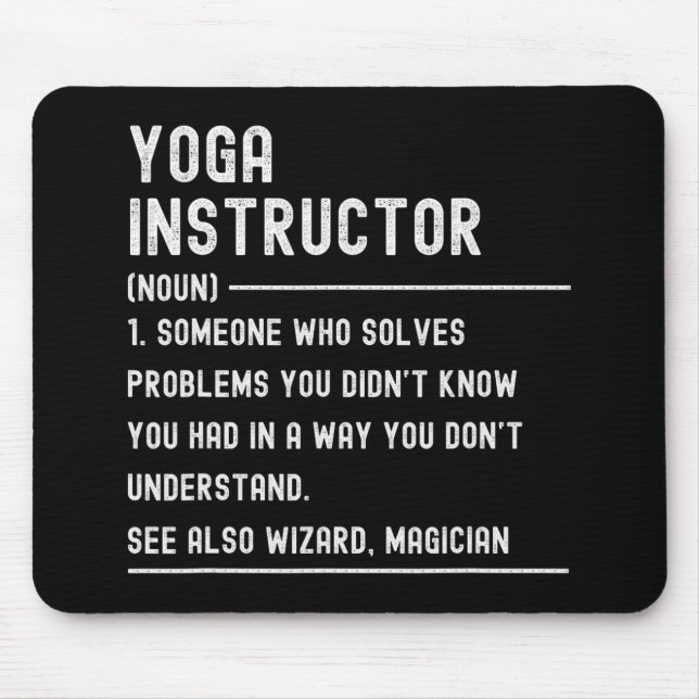 Yoga Instructor Definition Shirts Funny Job Title  Mouse Pad (Front)