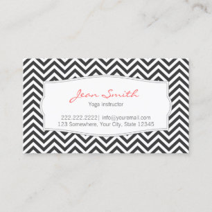 Yoga instructor Elegant Chevron Stripes Business Card