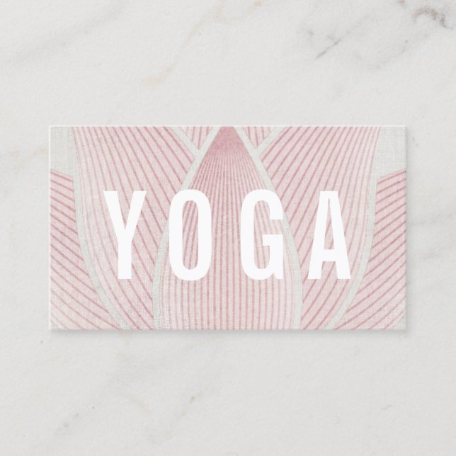 Yoga Instructor Elegant Lotus Floral Business Card (Front)