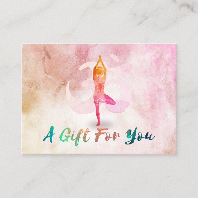 YOGA Instructor Gift Certificate Meditation Pose (Front)