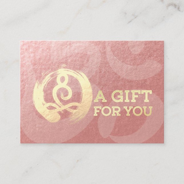 YOGA Instructor Gift Certificate Meditation Zen OM (Front)