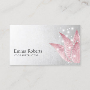 Yoga Instructor Glowing Lotus Healing Spa Elegant Business Card