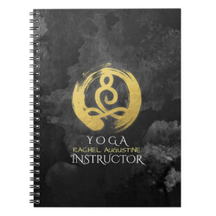 Yoga Instructor Gold Meditation Posture Zen Symbol Notebook