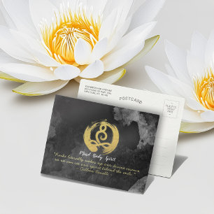 Yoga Instructor Gold Meditation Posture Zen Symbol Postcard