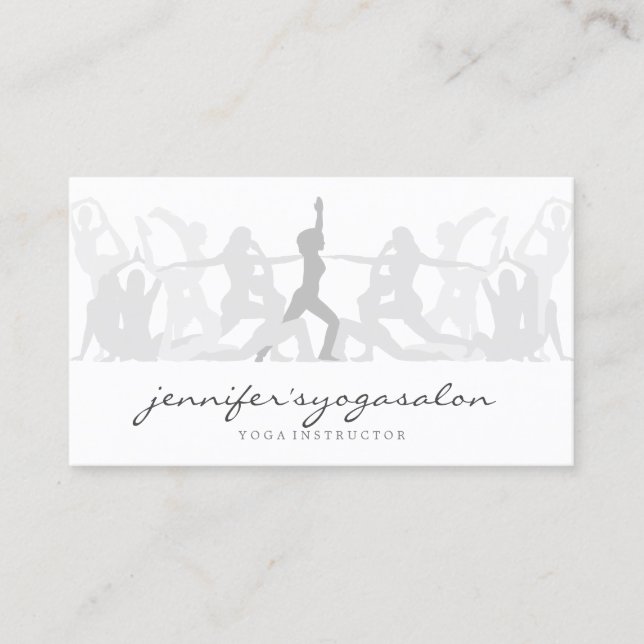 Yoga Instructor Gym Practise Poses Asana Business Card (Front)
