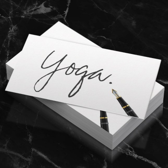 Yoga instructor Handwritten Script Elegant Business Card (Creator Uploaded)