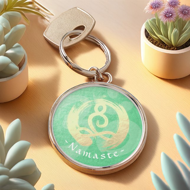 Yoga Instructor Life Coach Meditation Pose Zen OM Key Ring (Creator Uploaded)