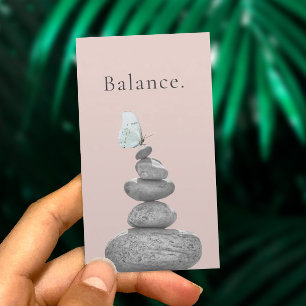 Yoga instructor Life Coach Wellness Balance Pebble Business Card
