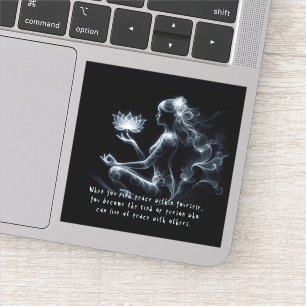 Yoga Instructor Lotus Meditation Pose Glowing Mist