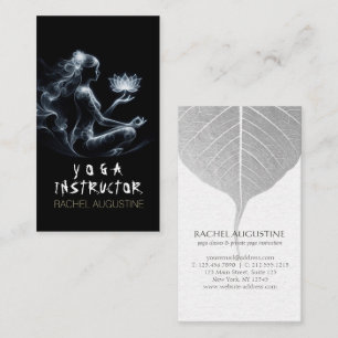 Yoga Instructor Lotus Meditation Pose Glowing Mist Business Card