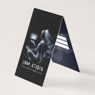 Yoga Instructor Lotus Meditation Pose Glowing Mist Business Card