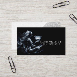 Yoga Instructor Lotus Meditation Pose Glowing Mist Business Card