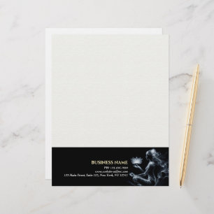 Yoga Instructor Lotus Meditation Pose Glowing Mist Custom Letterhead