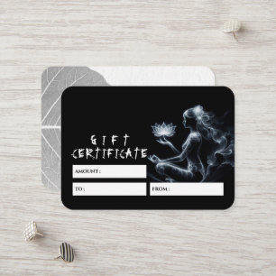 Yoga Instructor Lotus Meditation Pose Glowing Mist Discount Card