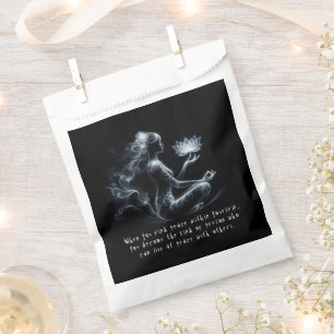 Yoga Instructor Lotus Meditation Pose Glowing Mist Favour Bag